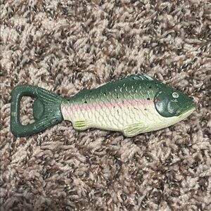 Green and Pink Fish-Shaped Bottle Opener